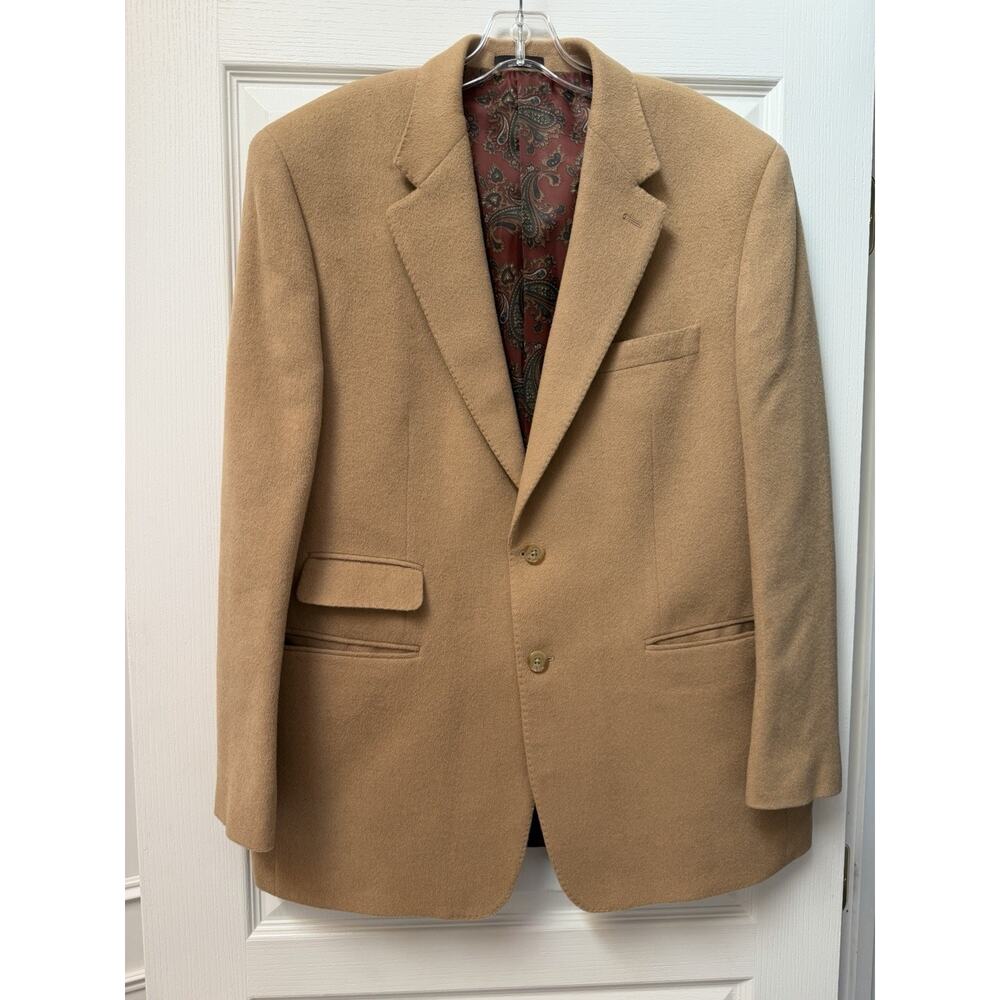 Lauren Ralph Lauren 100% Camel Hair Blazer Men's 43R Vintage Paisley Lining